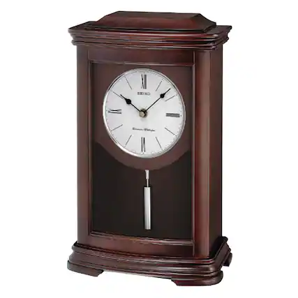 Front. Seiko - Seiko Suki Mantel Clock - Brown - Brown.