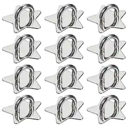 Unique Bargains - Metal Phone Charm Hook 1", 12pcs Adhesive Star Shaped Finger Grip for Smartphones Keychain Tablet Case Accessories - Silver