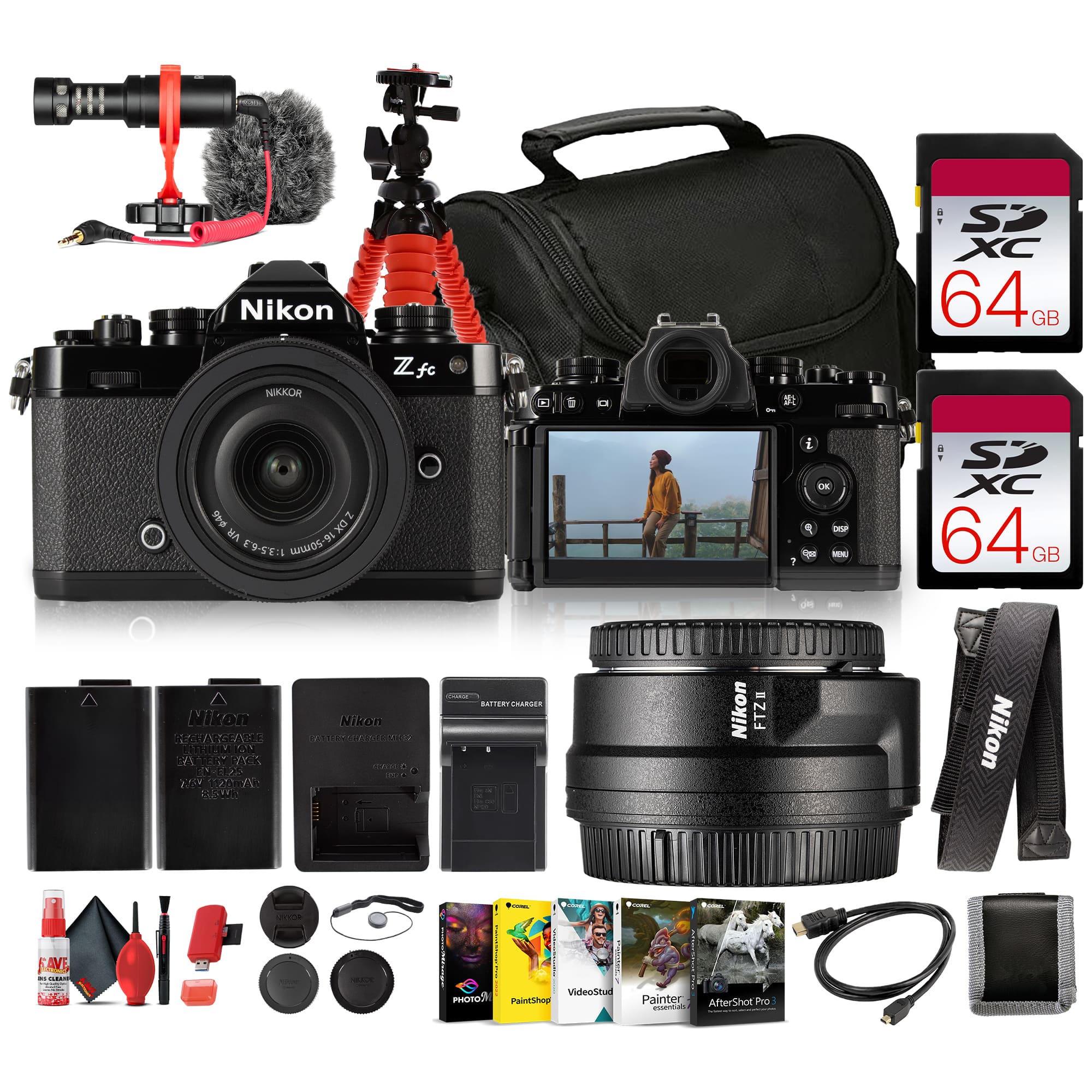 Nikon - Zfc Mirrorless Camera Black +16-50mm Lens DX 20.9MP 4K Bundle +Rode