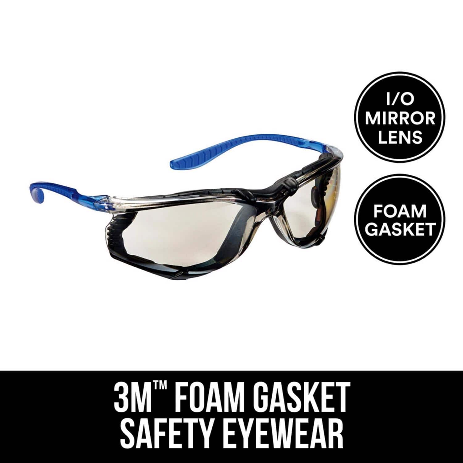 3M - Anti-Fog Safety Glasses Black/Blue Frame 1 pc - Black | Blue