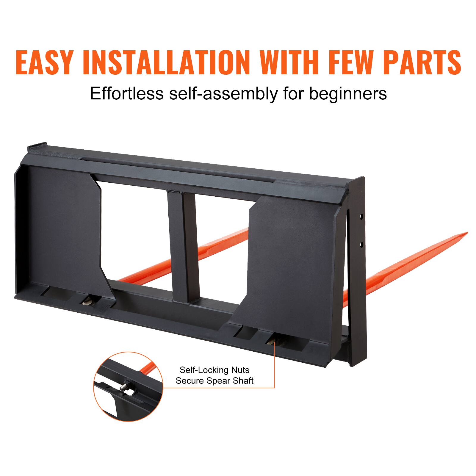 EASY INSTALLATION WITH FEW PARTS  
Effortless self-assembly for beginners  
Self-Locking Nuts Secure Spear Shaft
