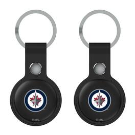 Keyscaper - Winnipeg Jets Leatherette AirTag Holder 2-Pack - No Size - Black
