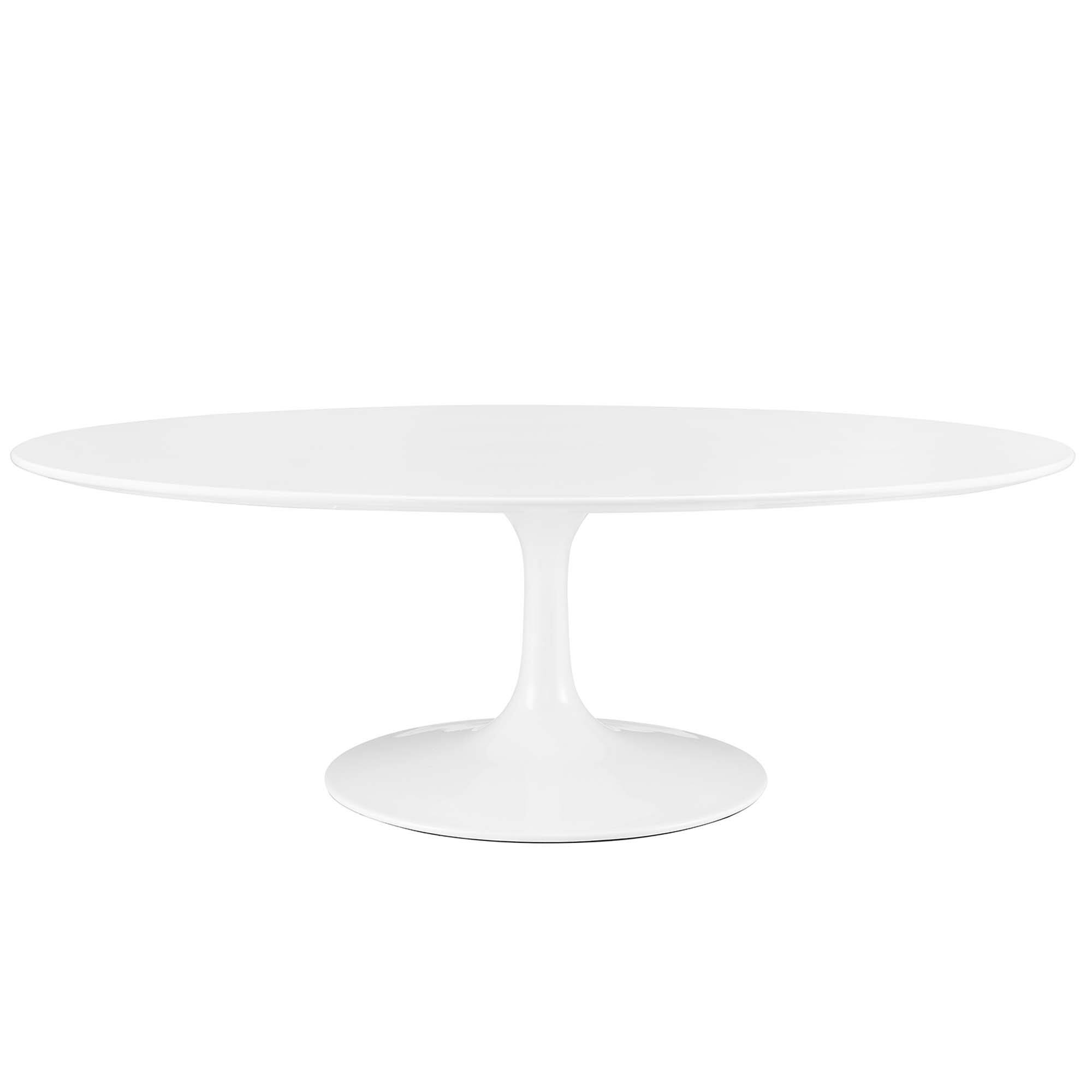 Angle. Modway - Lippa Oval Wood Coffee Table - White.