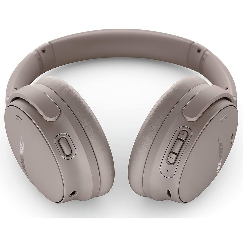 Left. Bose - QuietComfort Wireless Over-Ear Bluetooth Headphones Power Bundle - Sandstone.