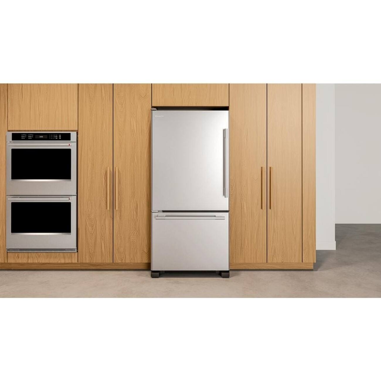 Alt View 2. KitchenAid - 22 Cu. Ft. 33-Inch Standard-Depth Bottom Mount Refrigerator with Left Door Swing - PrintShield Stainless.