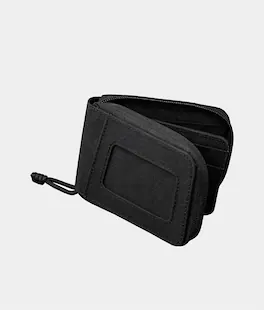 ALPAKA - Zip ID Wallet with ID Window, RFID Protection, Holds 10+ Cards, Zip-Around Closure, Gift-Ready Box - Black Axogrid 210D