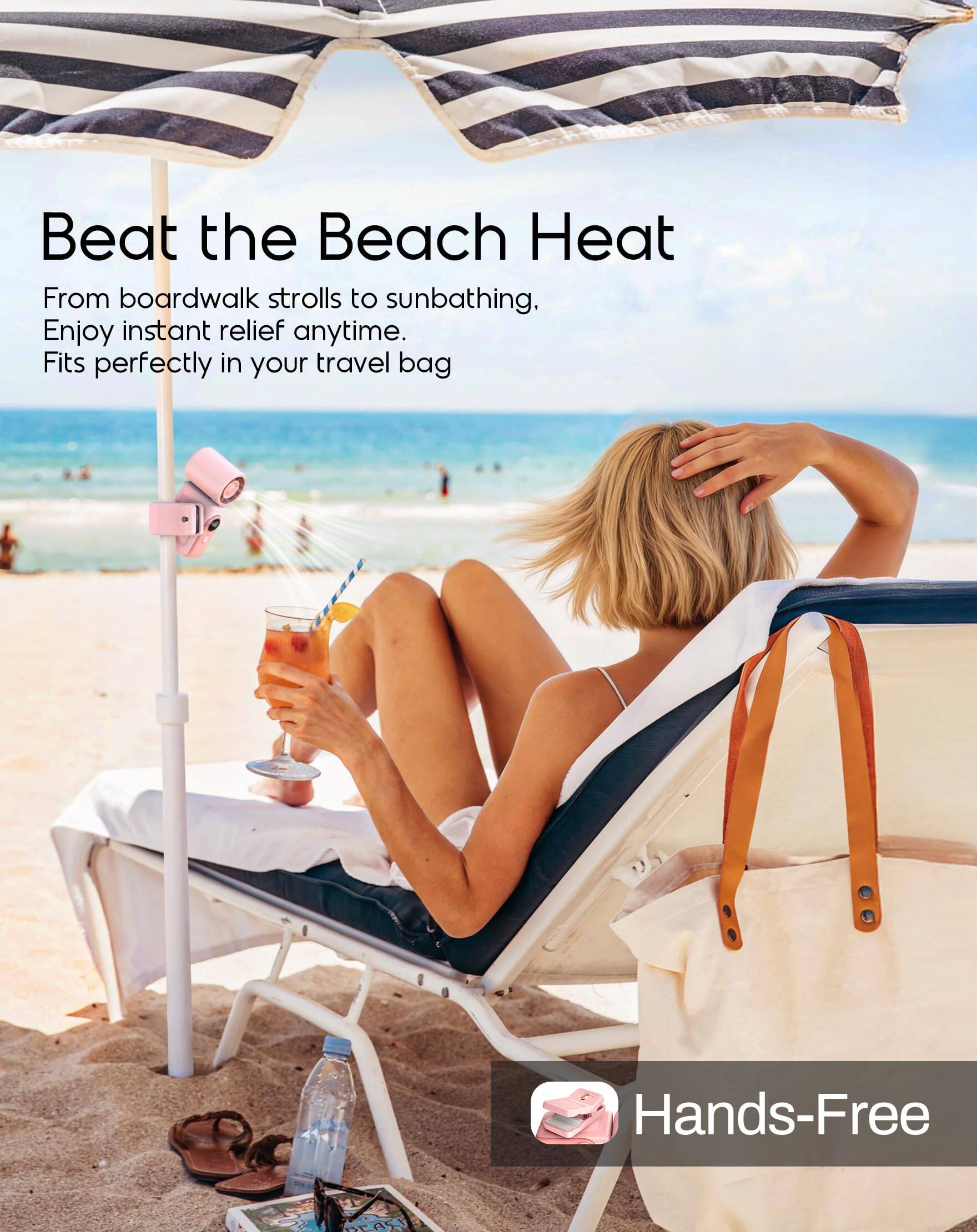 Beat the Beach Heat

From boardwalk strolls to sunbathing, enjoy instant relief anytime. Fits perfectly in your travel bag

Hands-Free