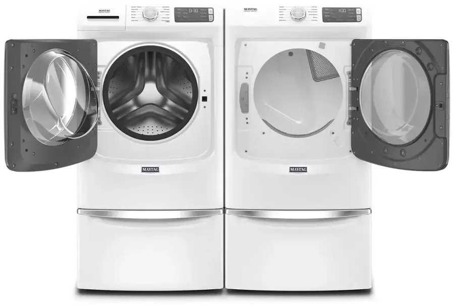 Alt View 21. Maytag - 4.8 Cu. Ft. High Efficiency Stackable Front Load Washer with Steam and Fresh Hold - White.