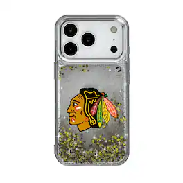 Keyscaper - NHL - Chicago Blackhawks Linen Logo iPhone Glitter Case - 13 - Multicolor