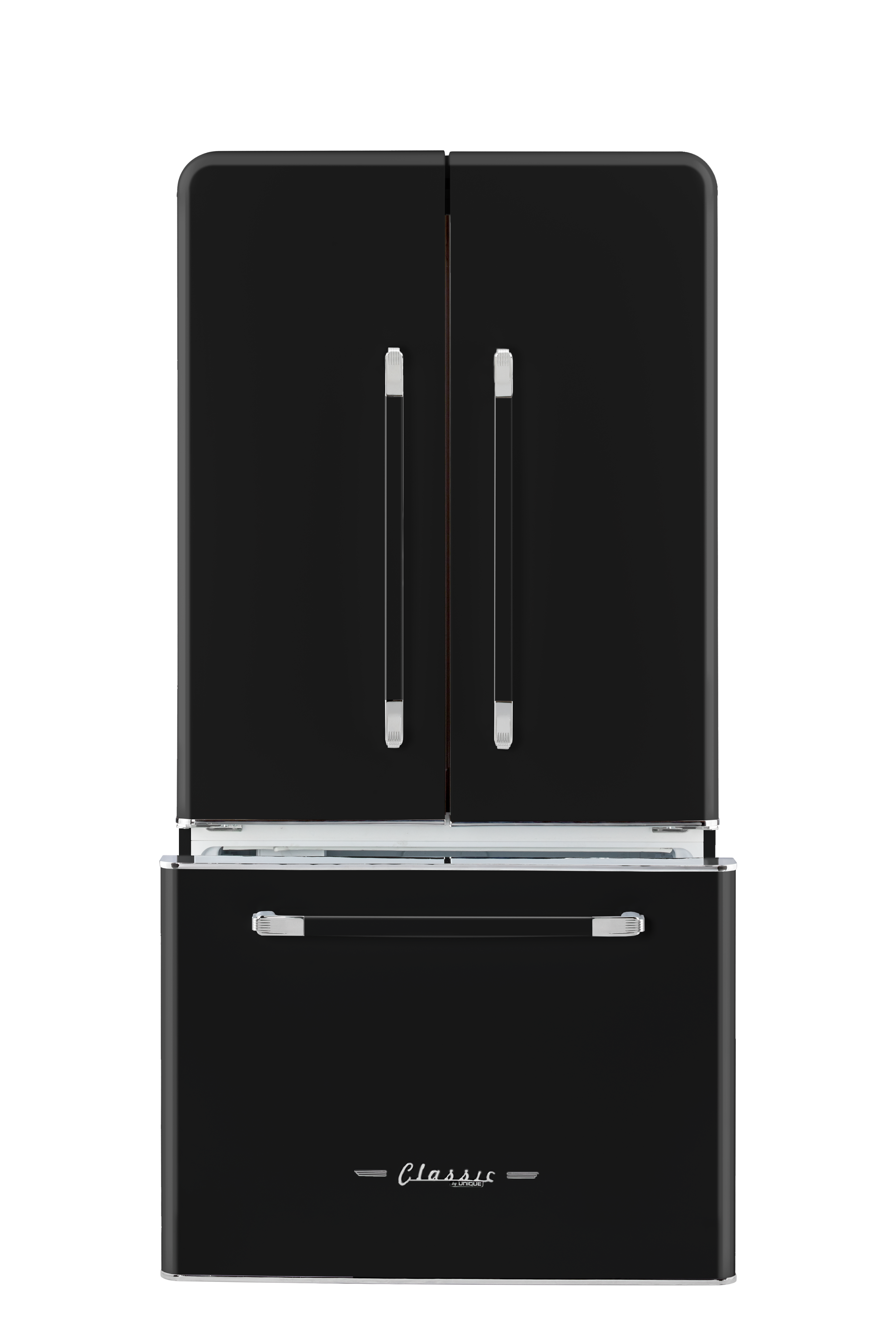 Alt View 25. Unique Appliances - Classic Retro 36-inch 21 cu.ft. Counter Depth French Door Refrigerator - Midnight Black.