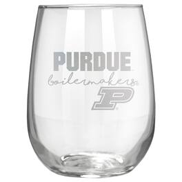 Great American Products - Purdue Boilermakers Etched 17oz. City Stemless Wine Glass - Multicolor