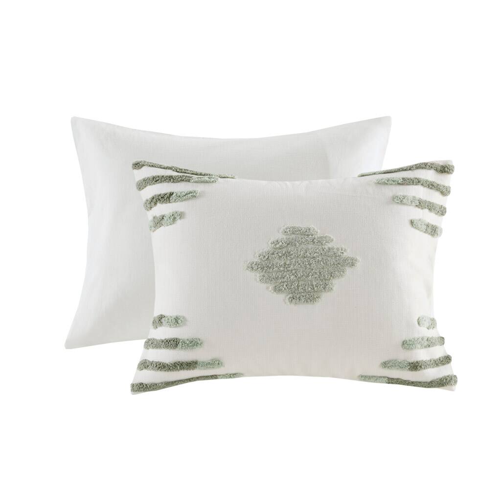 Alt View 4. Gracie Mills - Gracie Mills Mitch Modern Chenille Textured Comforter Set - Green/Ivory.