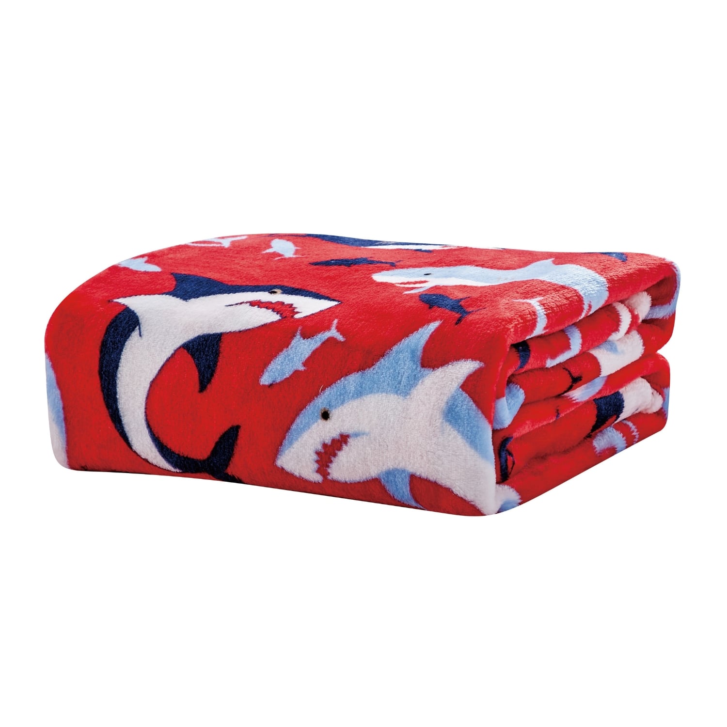 Noble House - Plazatex Shark Micro plush Decorative All Season Color 50" X 60" Throw Blanket - Red