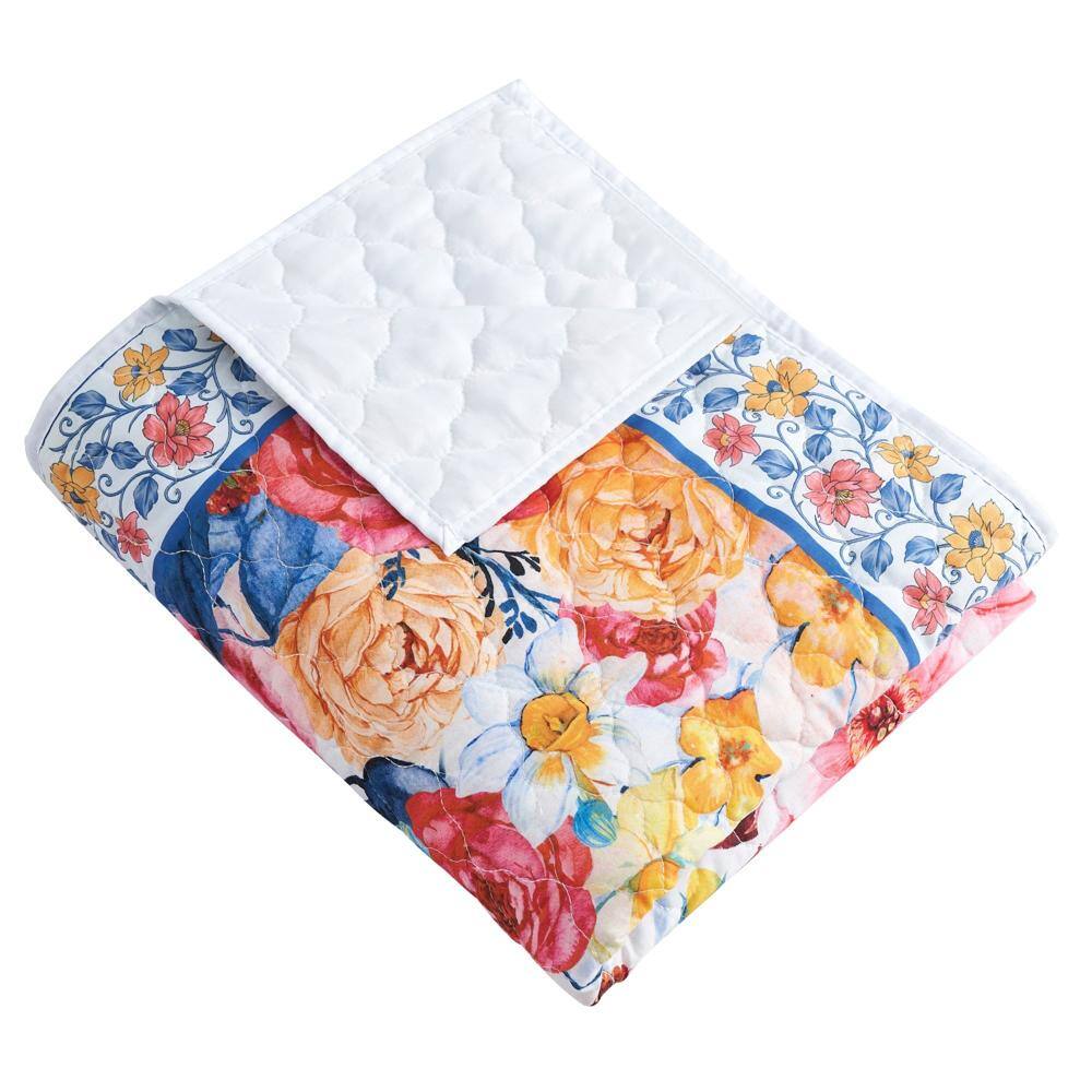 Alt View 1. Greenland Home Fashions - Greenland Home Fashions Huntington Peacock Garden Throw Blanket - 50x60", Gold - Gold.