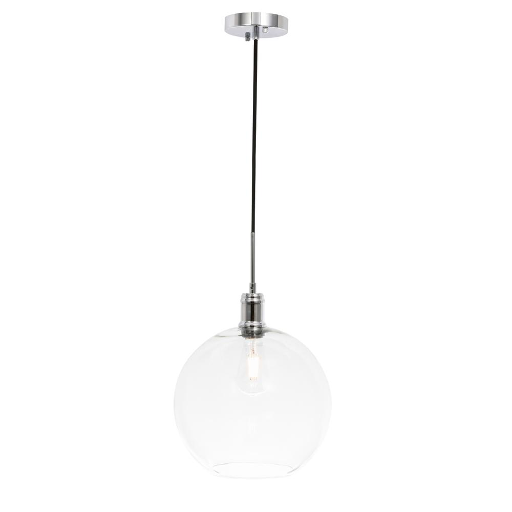 Alt View 8. Living District - Emett 1 light Chrome and Clear glass pendant - Chrome And Clear Glass.