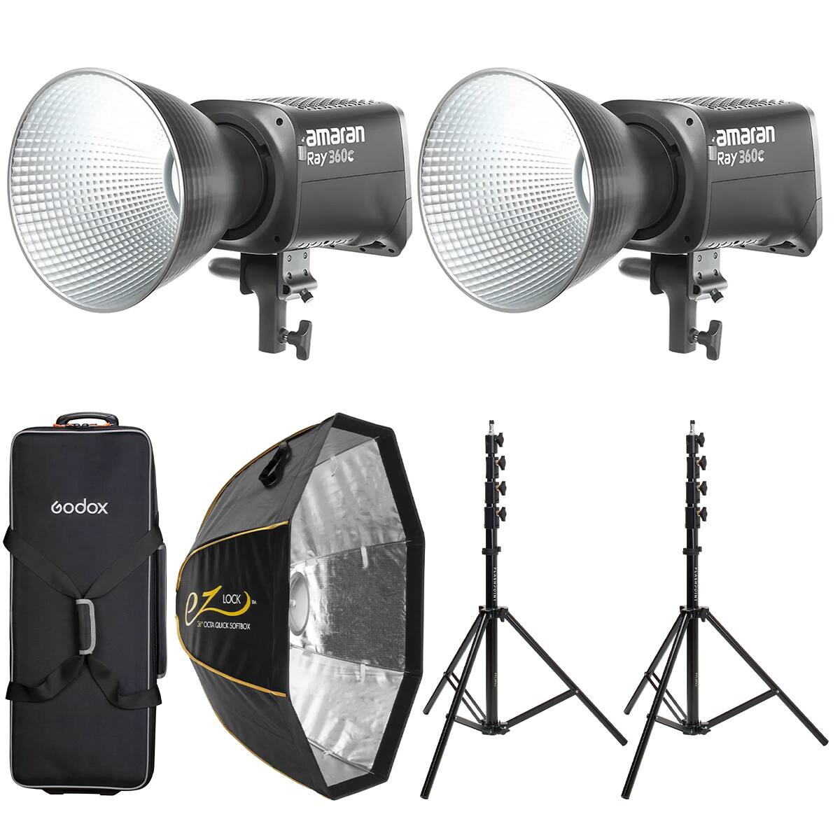 amaran Ray 360c  
Godox  
LOCK  
CORQUCKSOFBOX