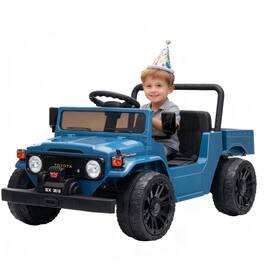 GARVEE - 12V Licensed Toyota Ride on Truck, Electric Car Toy w/Parent Remote Control, Truck Bed Storage, Bluetooth Speaker - Blue