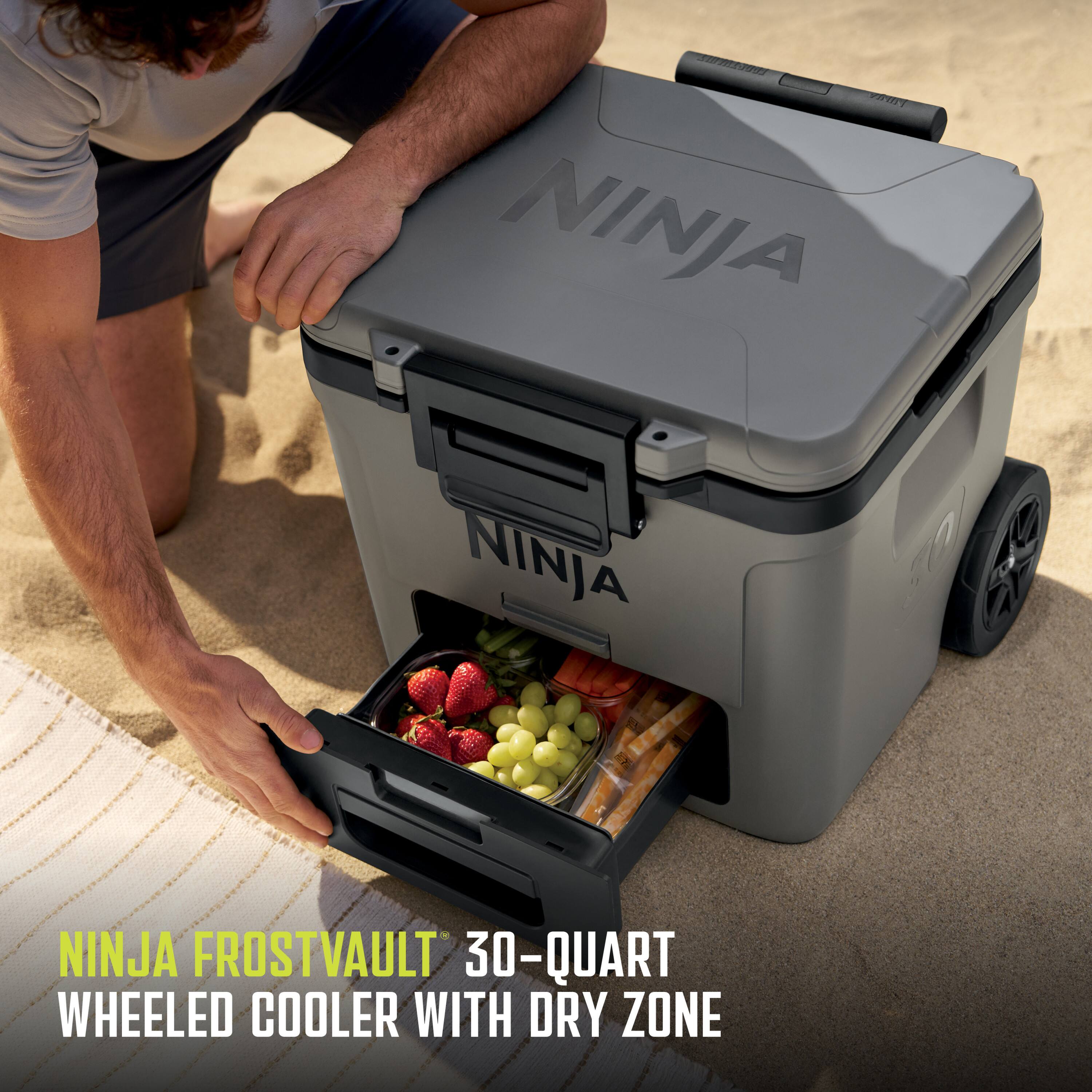 NINJA FROSTVAULT 30-QUART WHEELED COOLER WITH DRY ZONE