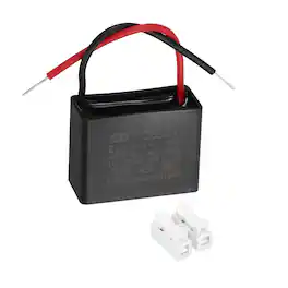Unique Bargains - 2uF CBB61 Ceiling Fan Capacitor, AC 450V 2 Wires with Terminal Blocks for Pump Motor Generator Blower - Black