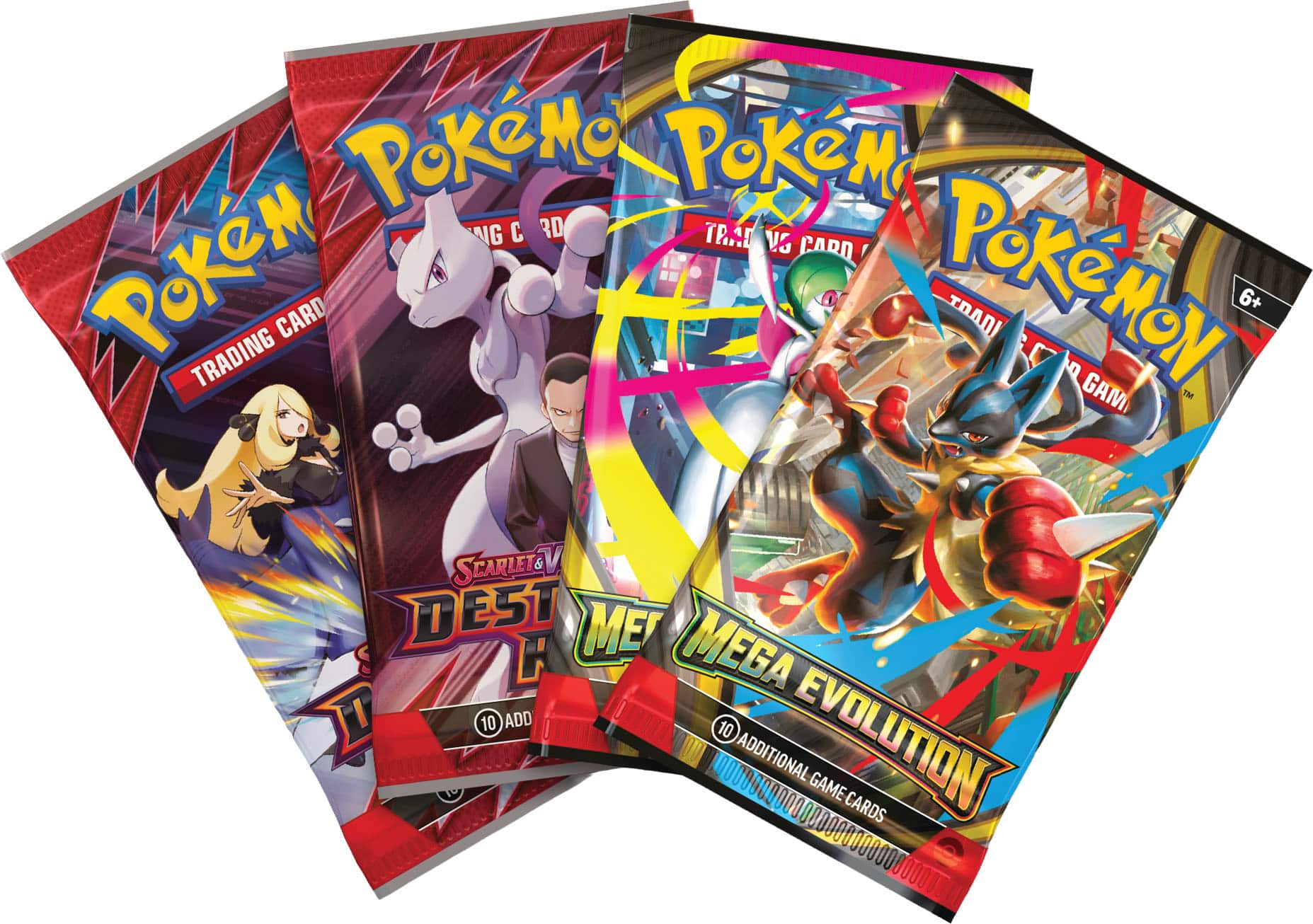 Pokémon TRADING CARD, Pokémon TRADING CARD, Pokémon TRADING CARD, 6+, TM, SCARLET & VERMIRE, DESTINED, METAL, MEGA EVOLUTION, 10 ADDITIONAL GAME CARDS, 10 ADDITIONAL GAME CARDS