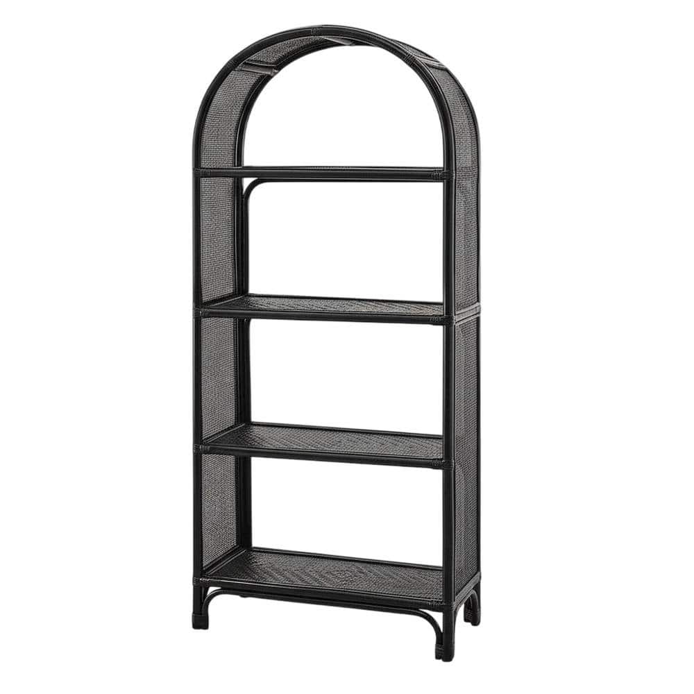 FurniFact - Arched Rattan Bookshelf with Slim Shelves and Natural Finish - Black price history on PriceWatchPro
