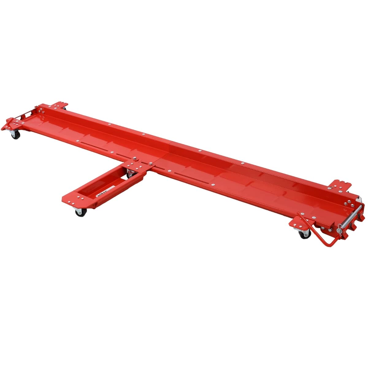 Ropilly - 1250 lb Motorcycle Dolly Steel Garage Motorcycle Mover with Loading Ramp and 6 Swivel Casters - Red