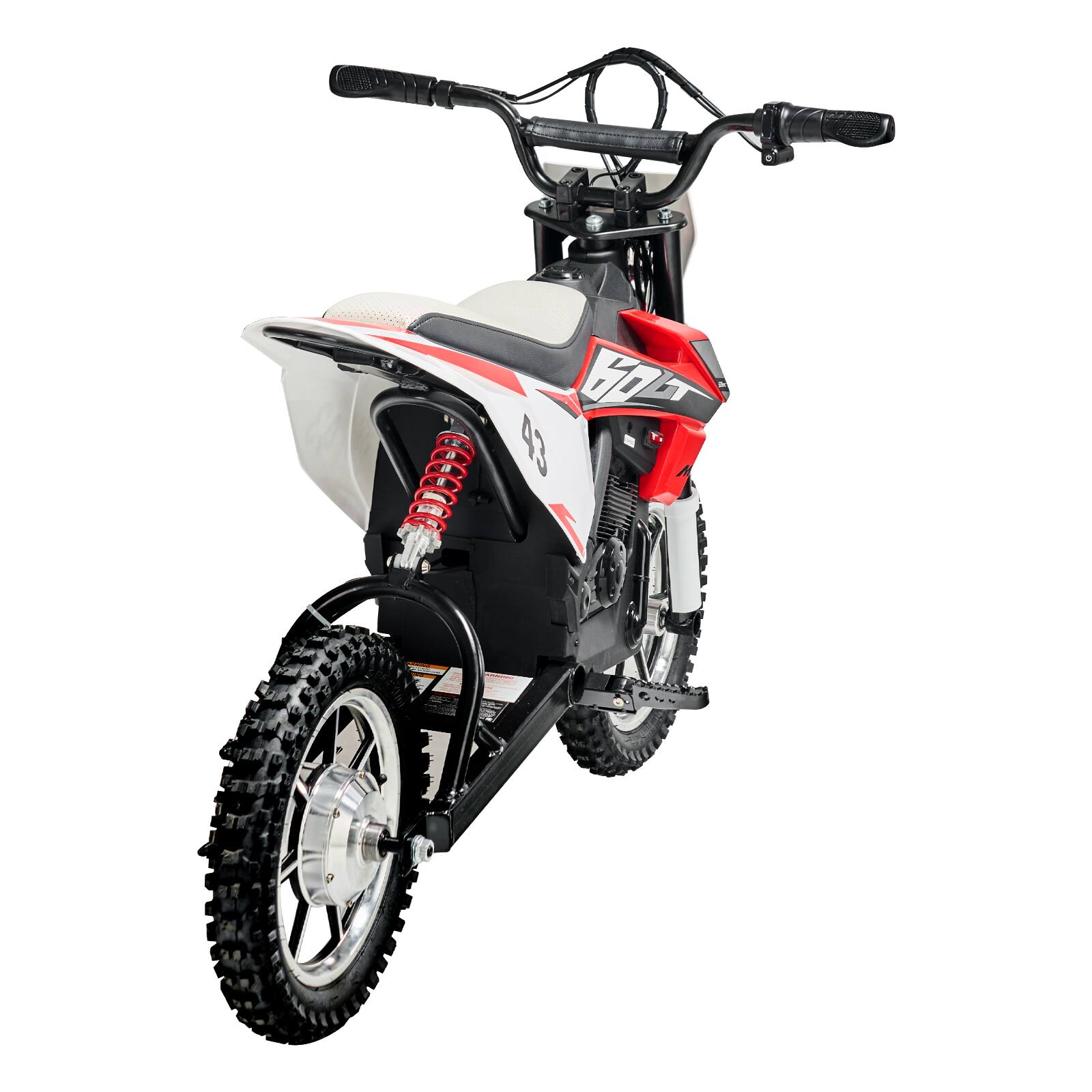 Alt View 5. VEVOR - Kids Ride On Motorcycle, 36V Battery Powered Electric Motorcycle with Speed Up to 15.5mph, Treaded Tires, Battery Gauge - White,Black,Red.