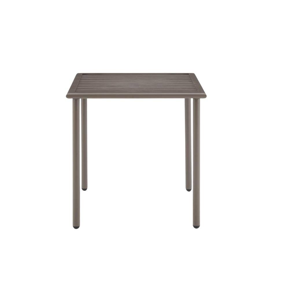 Back. Outdoor Escape - Brown Metal Side Table for Patio – Small Outdoor Pool Side Table - Light Brown.