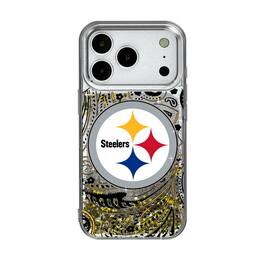 Keyscaper - NFL - Pittsburgh Steelers iPhone Paisley Design Glitter Case - 14 - Multicolor