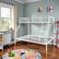 Front. Hivvago - Twin Over Full Bunk Bed with Ladder Access and Safety Railings - White.