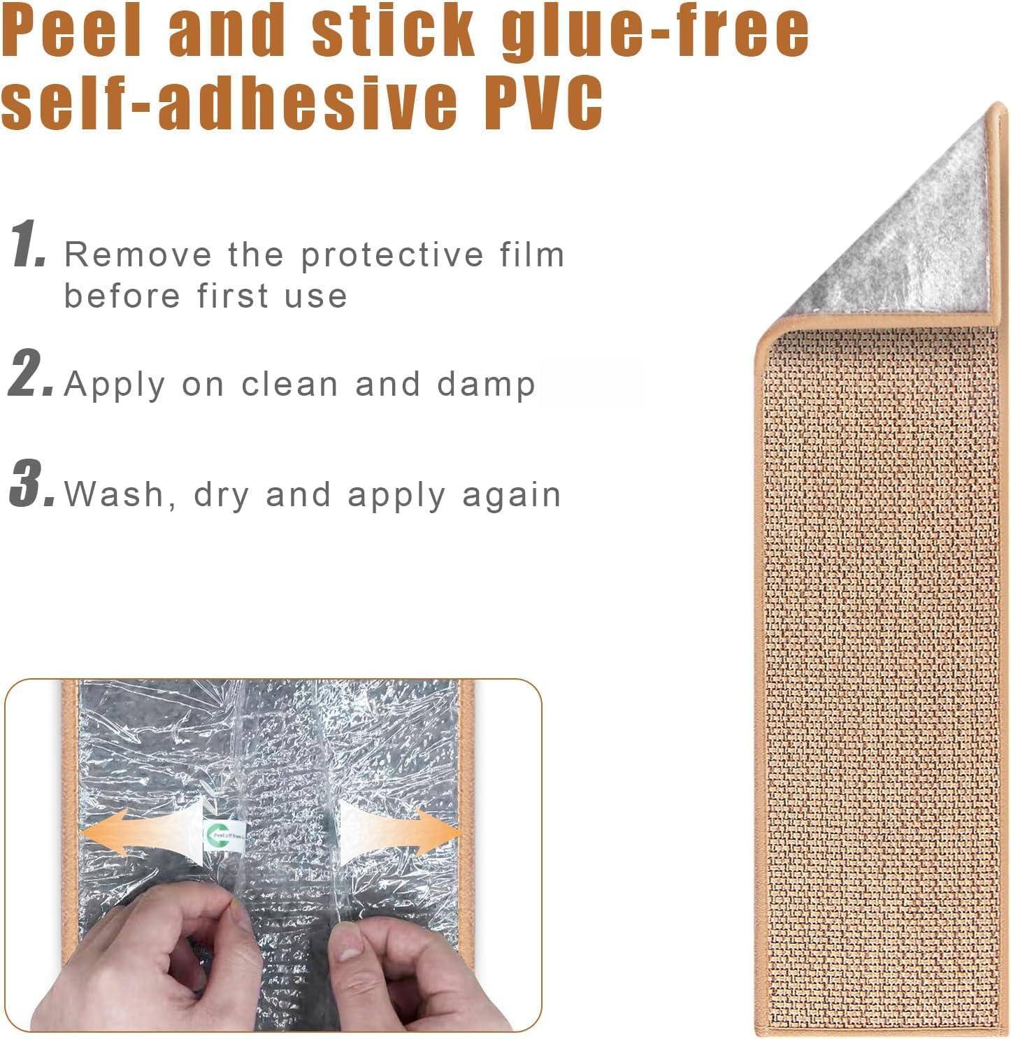 Peel and stick glue-free self-adhesive PVC

1. Remove the protective film before first use
2. Apply on clean and damp
3. Wash, dry and apply again
