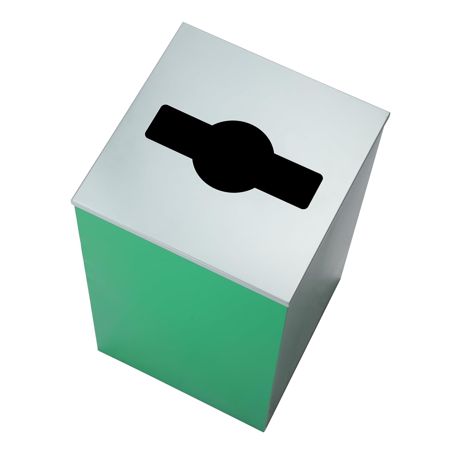 Back. Alpine Industries - Trash Can Lid, 29 Gallon Square Trash Can and Recycling Bin Lid - Mixed Opening.