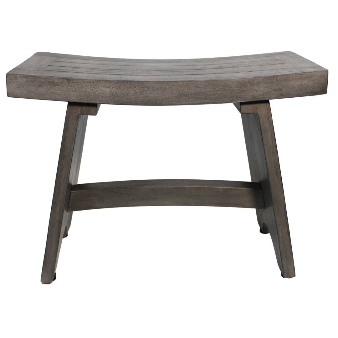 Front. CoastalVogue - Coastal Vogue® Serenity® 24" Teak Shower Bench in Antique Gray Finish - Antique Gray.