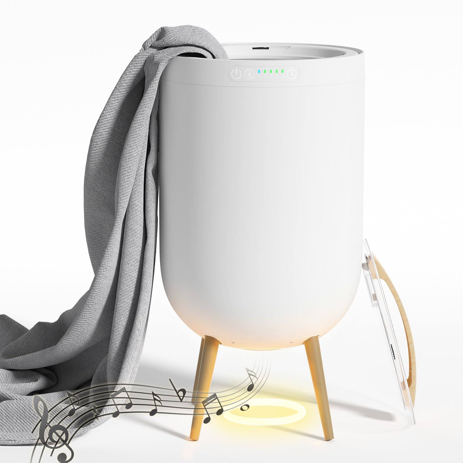 Front. JETRANSPORT - Towel Warmer 23l Heated Warmers For Bathroom - Ambient Light Music 4 Timer & Auto Shut Off Safety Lock - Default.