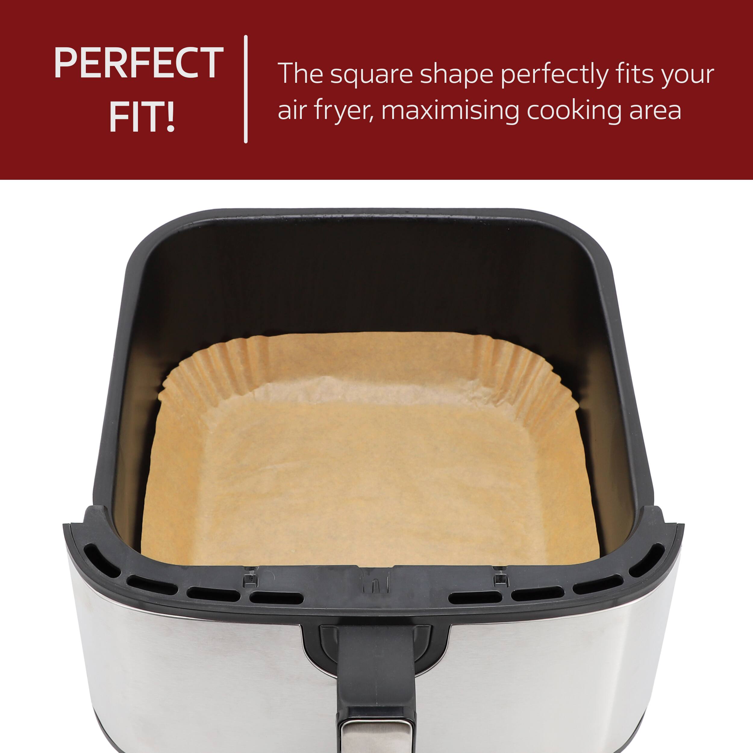 PERFECT FIT!

The square shape perfectly fits your air fryer, maximising cooking area