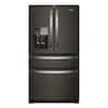 Front. Whirlpool - 24.5 Cu. Ft. French Door Refrigerator with Two-Tier Freezer Storage - Fingerprint Resistant Black Stainless.