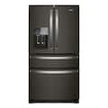 Whirlpool - 36 in. Wide 24.5 cu. ft. French Door Refrigerator with Two-Tier Freezer Storage - Black Stainless Steel