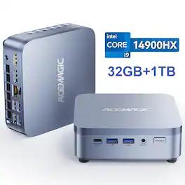 ACEMAGIC - M5 - Gaming Mini PC - i9 14900HX (24C/32T, up to 5.8GHz) - 32GB(2x16GB) DDR4 RAM 1TB NVMe PCIe4.0 SSD Win11Pro WiFi6 - Blue