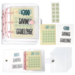 Unique Bargains - 300 USD Savings Challenge Book, Money Saving Binder with 25 Reusable Envelopes for Budgeting & Financial Planning - Pink