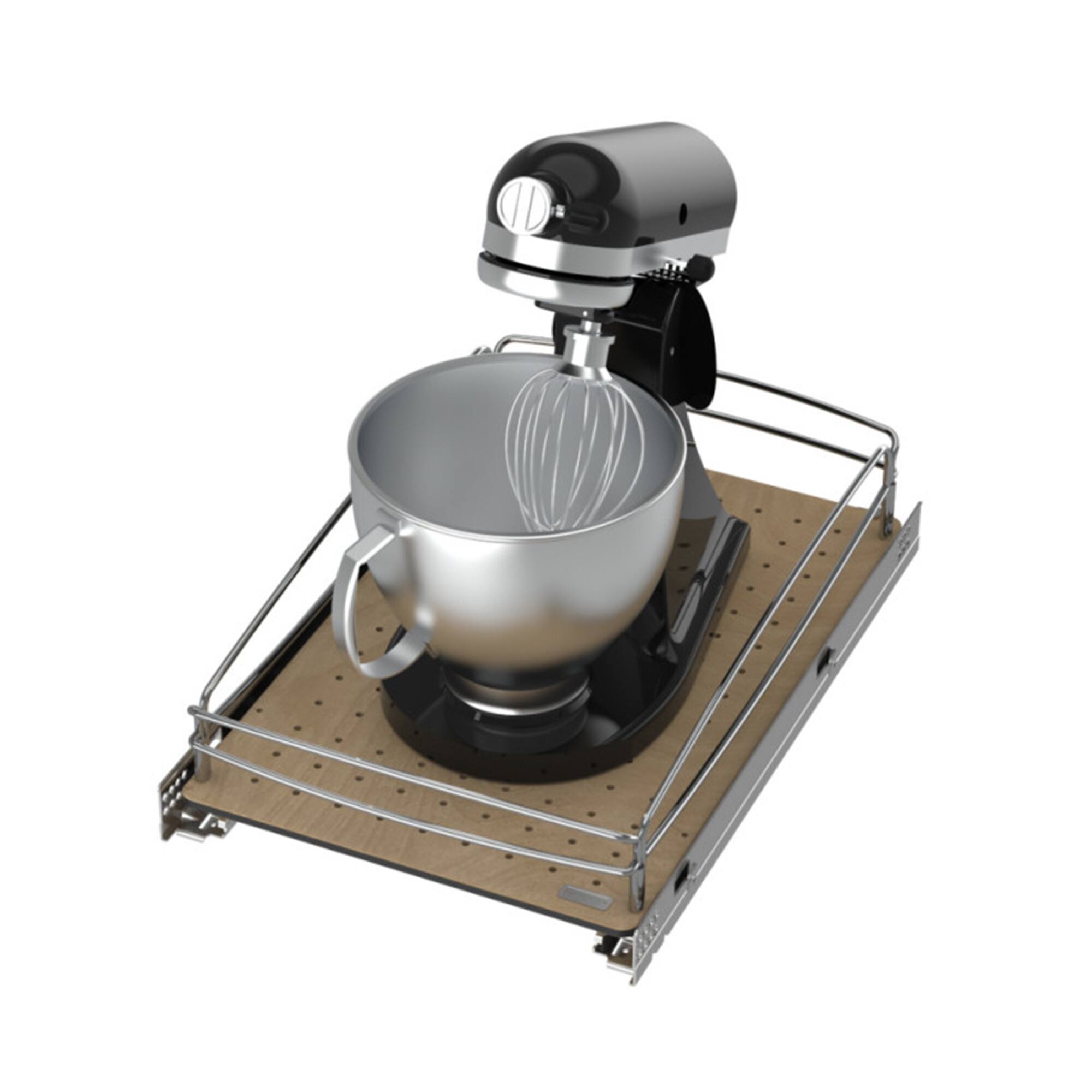 Alt View 1. Rev-A-Shelf - Rev-A-Shelf Solid Bottom Pullout Base Soft-close Cabinet Organizer, 54BK-15SC-1 - Silver.