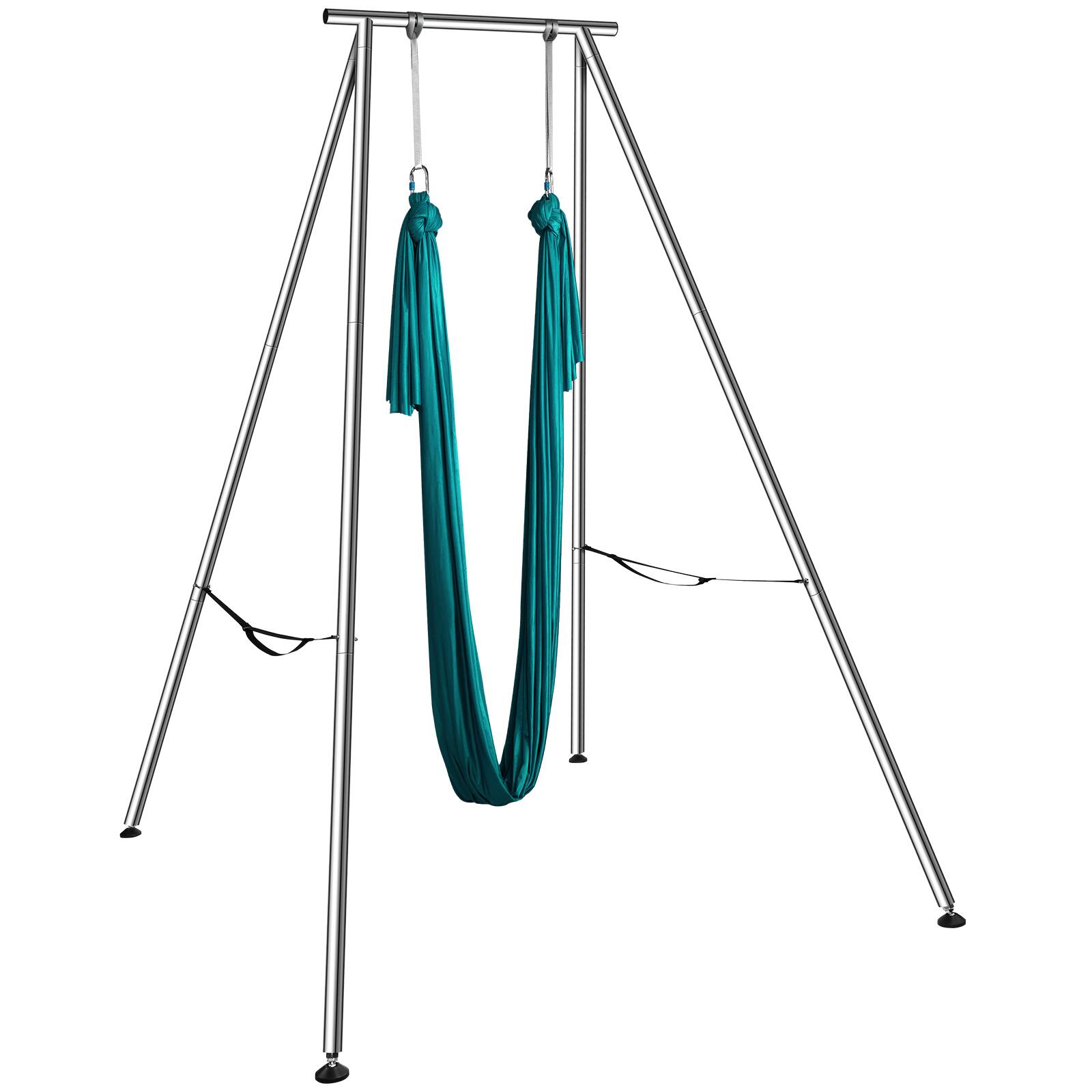 Alt View 5. VEVOR - Aerial Yoga Frame & Yoga Hammock, 9.67 ft Height Professional Yoga Swing Stand Comes with 6.6 Yards Aerial Hammock - Green.