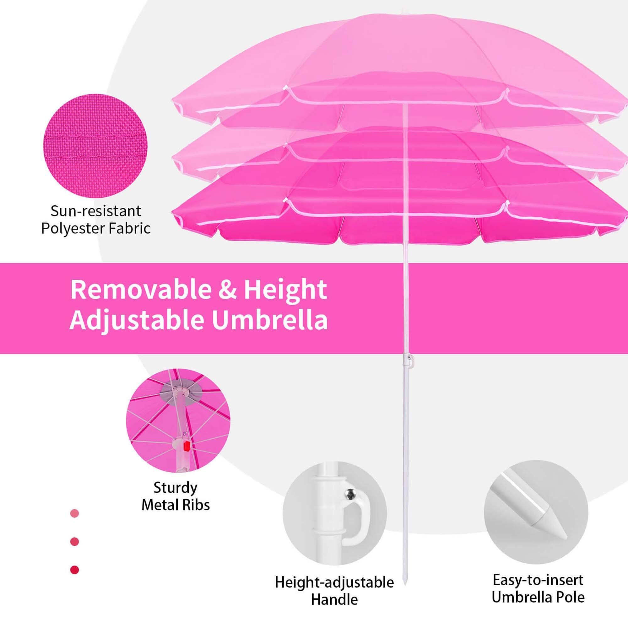 Sun-resistant Polyester Fabric

Removable & Height Adjustable Umbrella

- Sturdy Metal Ribs
- Height-adjustable Handle
- Easy-to-insert Umbrella Pole