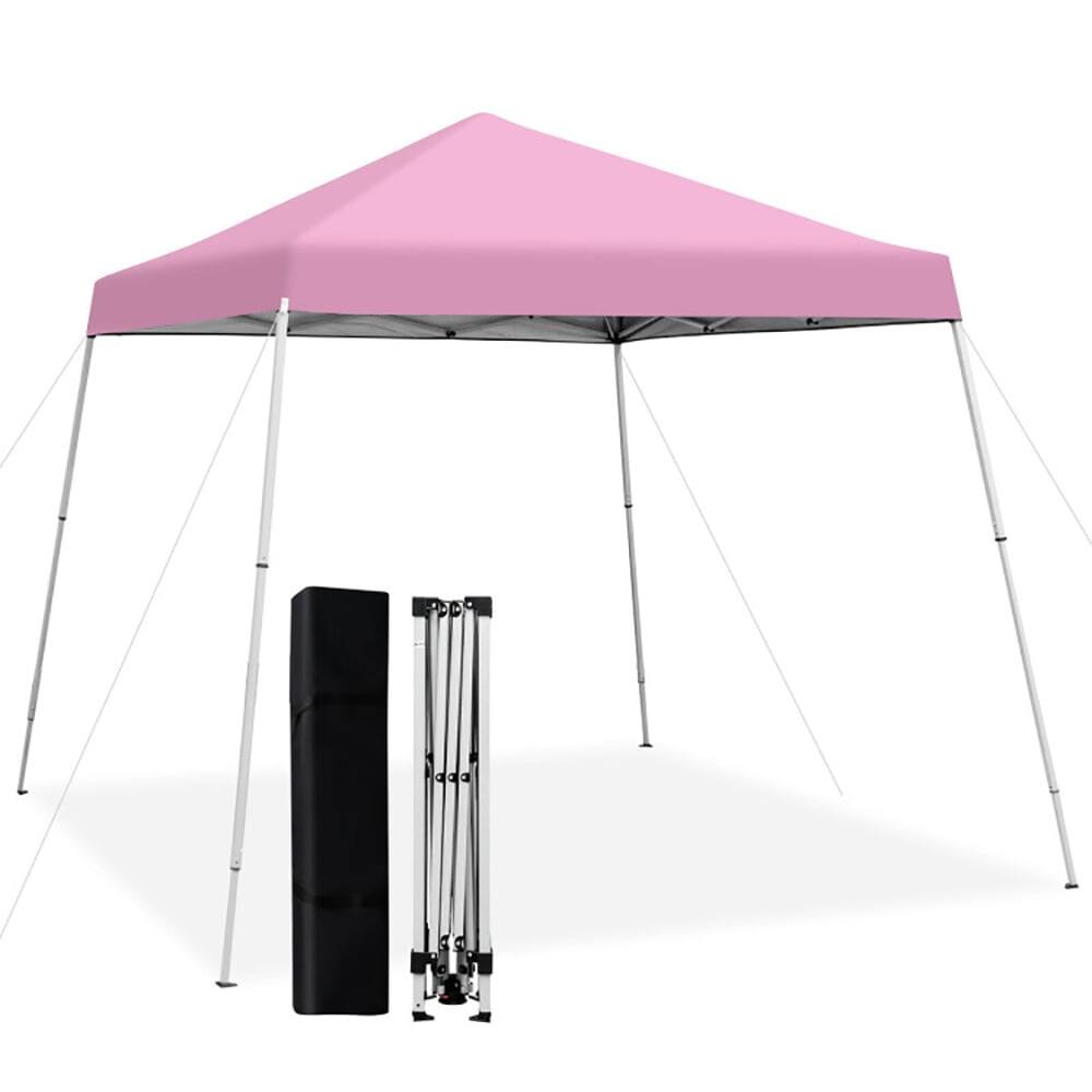 Front. Kadyn - 10 x 10 Feet Outdoor Instant Pop-up Canopy with Carrying Bag-Pink, Outdoor Gazebo Wedding Party Tent Canopy Tent.