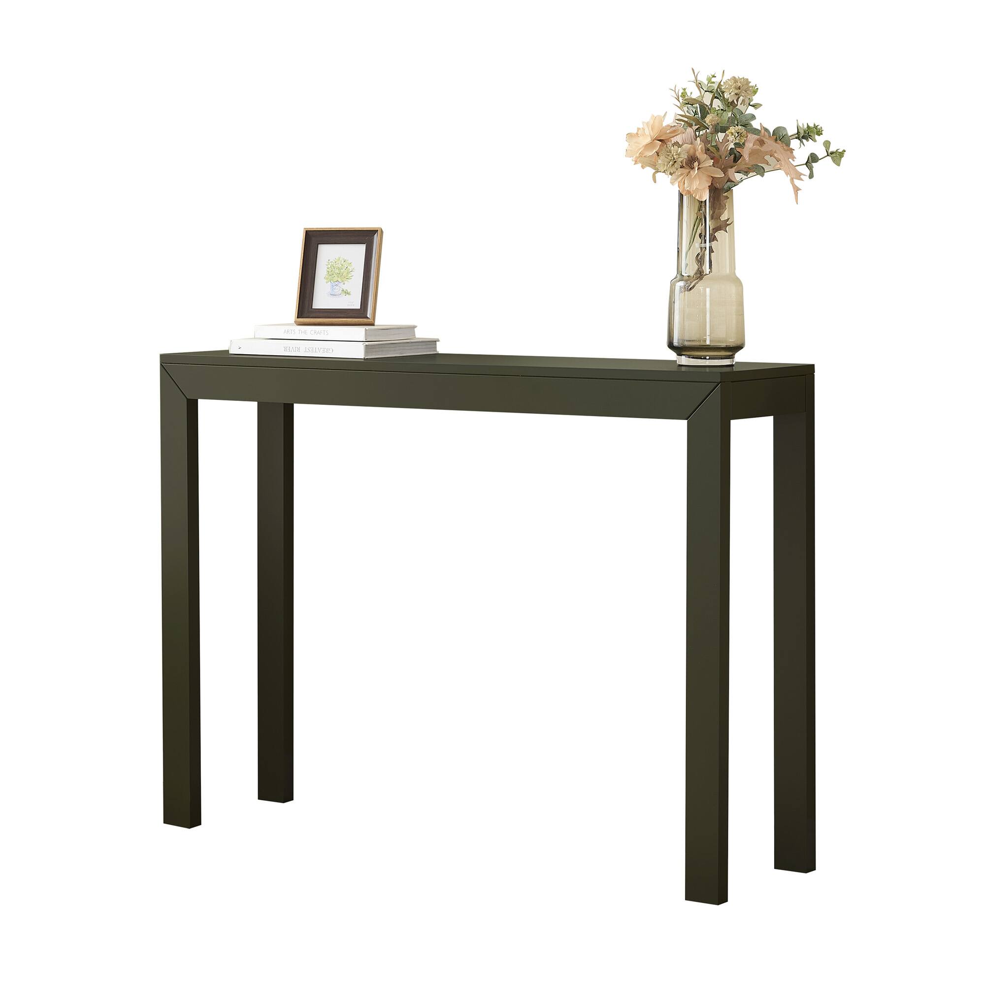 Angle. Kings Brand Furniture - Kings Brand Furniture Russel Long Console Table - Minimalist and Slim Entryway Table for Decorative Displays, Sofa Table - Caviar.