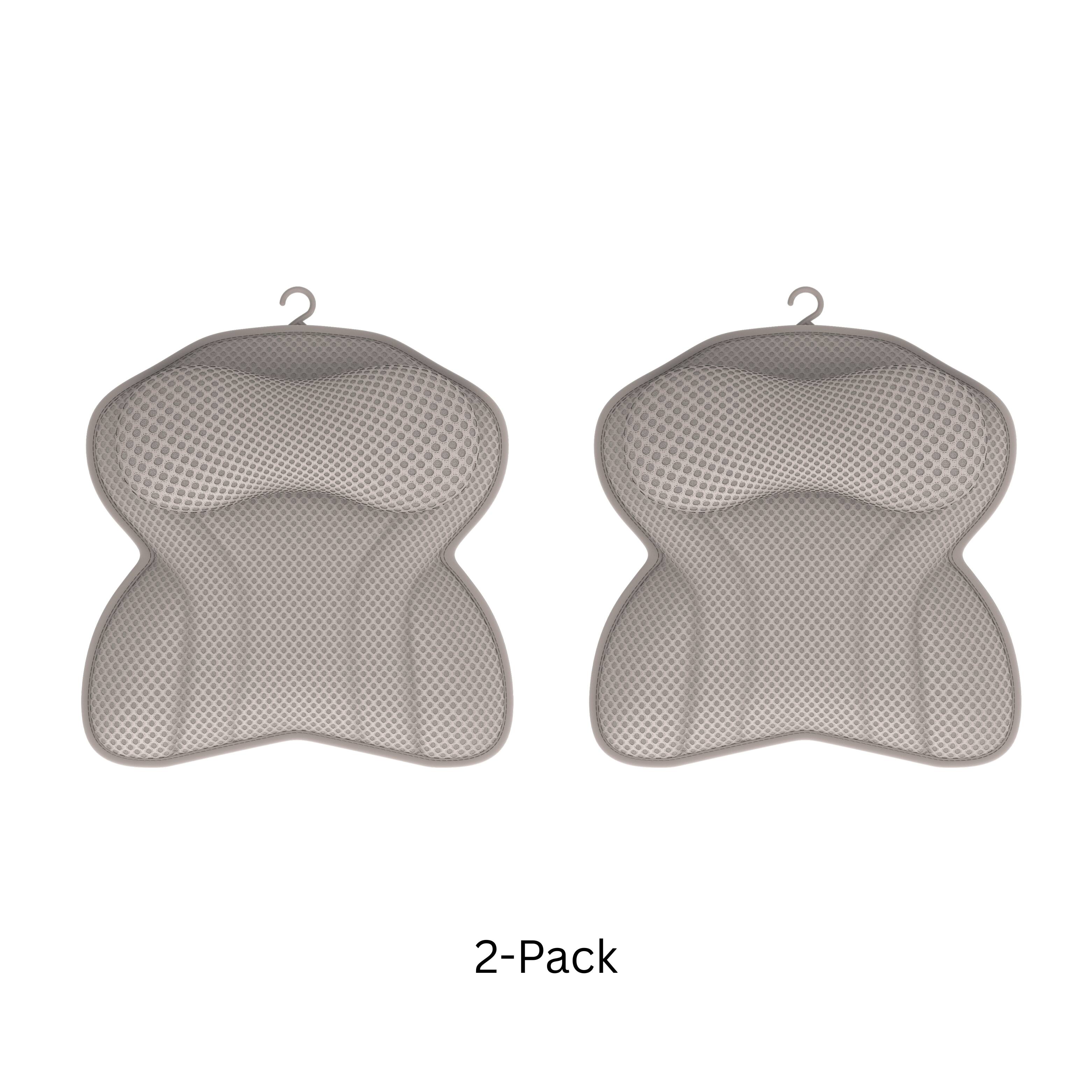 SLF - Luxury Bath Pillows, 2-Pack of Mesh Bath Pillow with Suction Cup - Beige