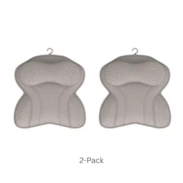 SLF - Luxury Bath Pillows, 2-Pack of Mesh Bath Pillow with Suction Cup - Beige