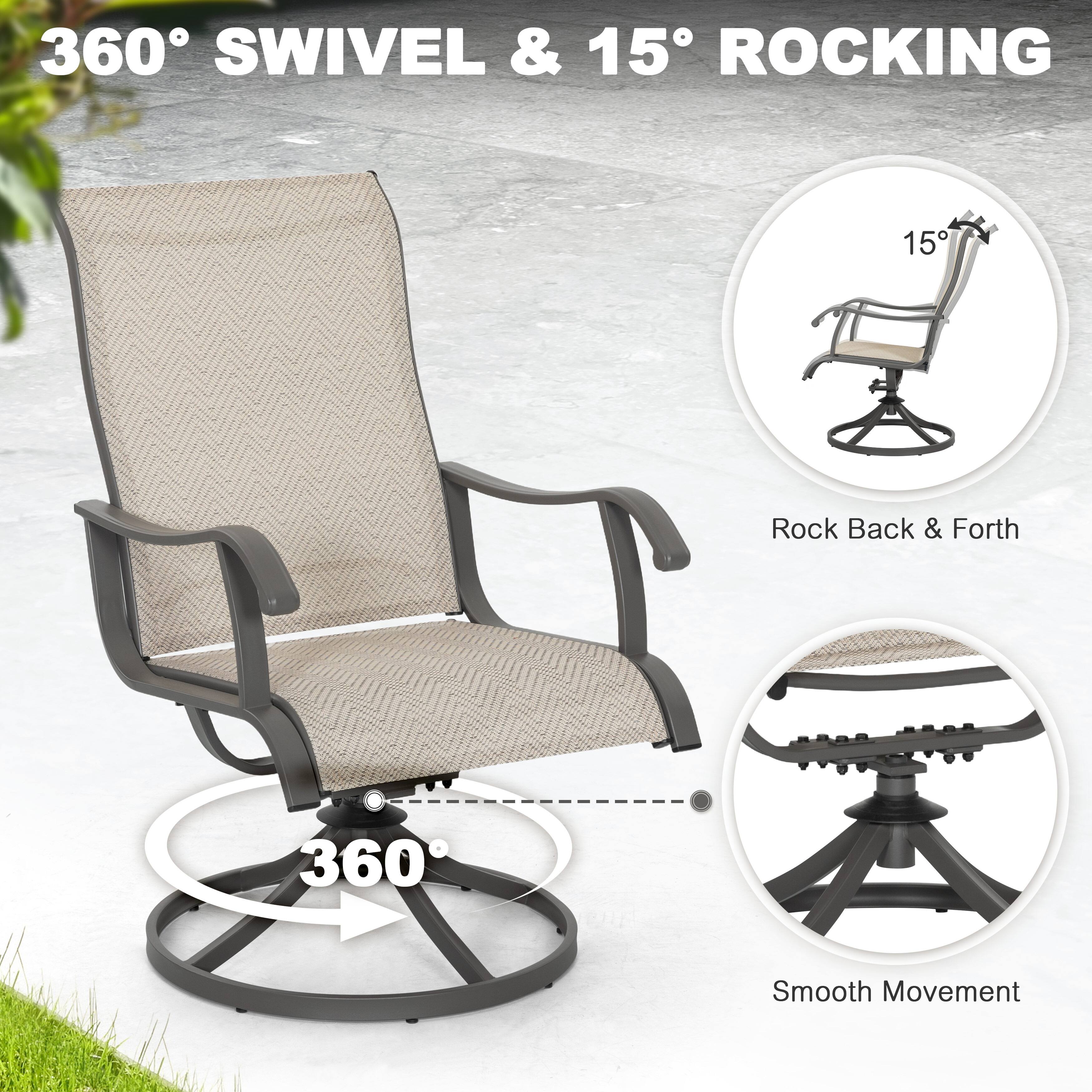 360° SWIVEL & 15° ROCKING

Rock Back & Forth

Smooth Movement
