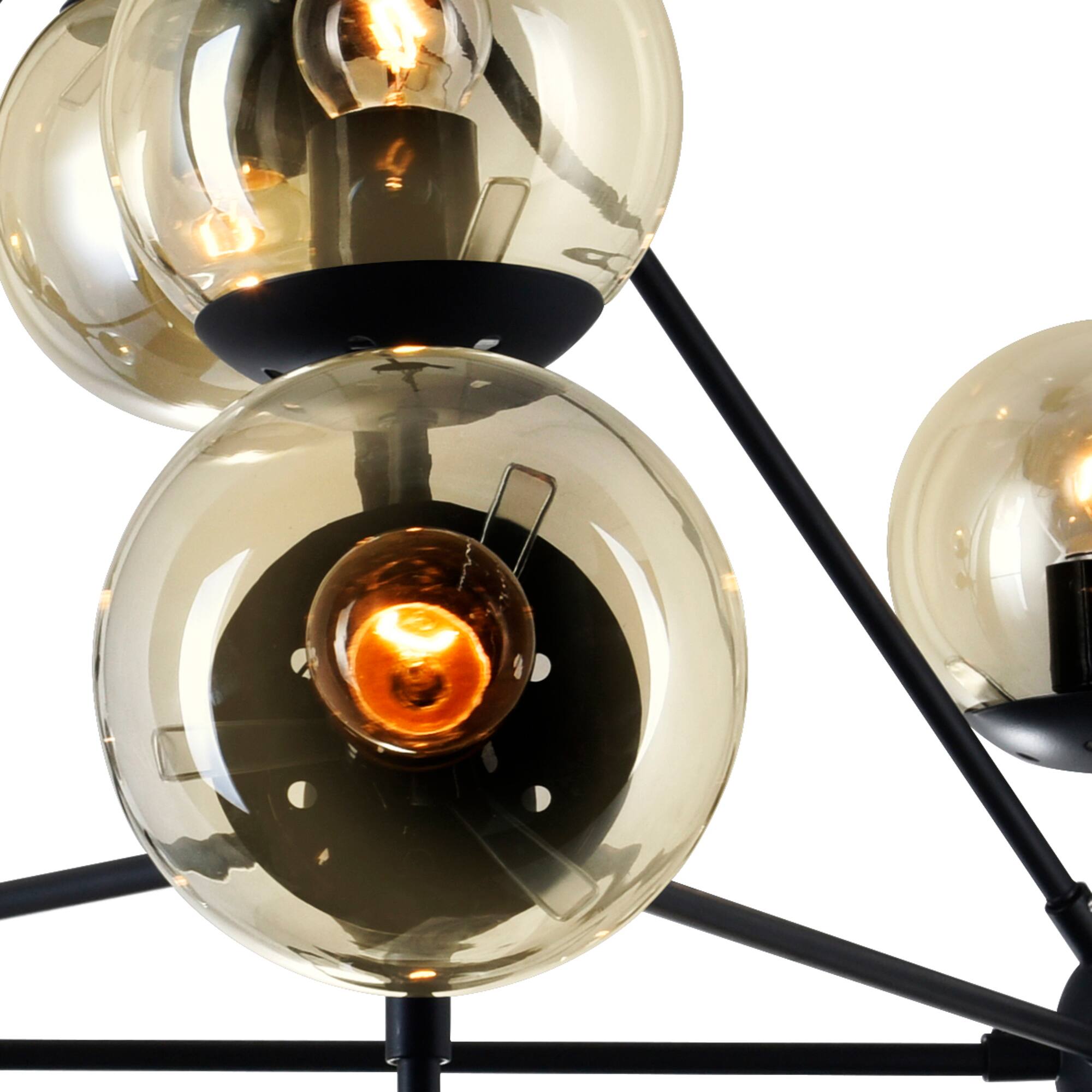 Alt View 1. CWI Lighting - Glow 10 Light Chandelier With Black Finish - Black.