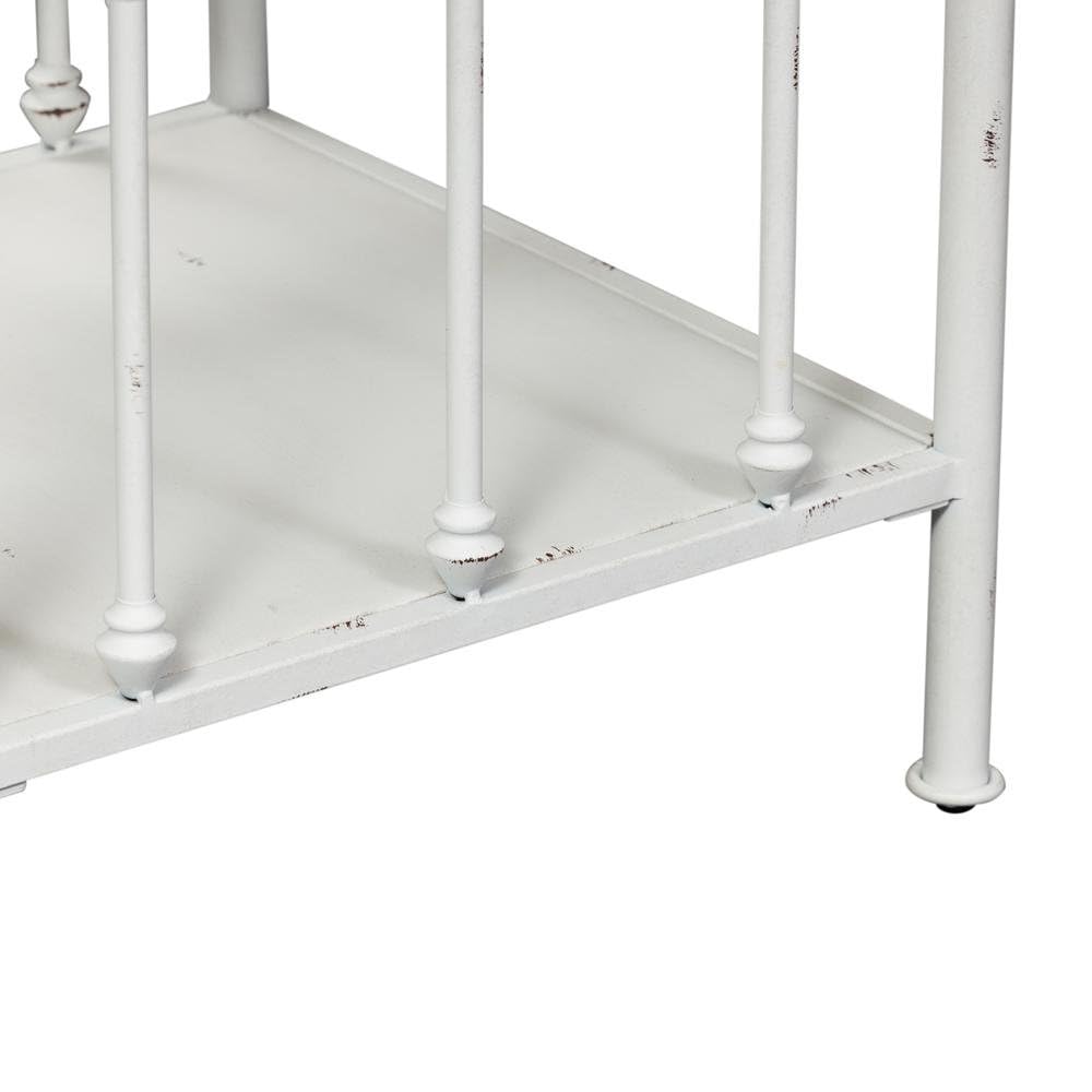 Alt View 4. Starlight Canyon Home - Metal Nightstand - Antique White, Small Metal Side Table for Bedroom - Black.