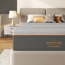 Chateau Abodes - 12'' King Size Memory Foam Mattress with Breathable Cooling Layers, Fiberglass Free, Medium Feel - Gray